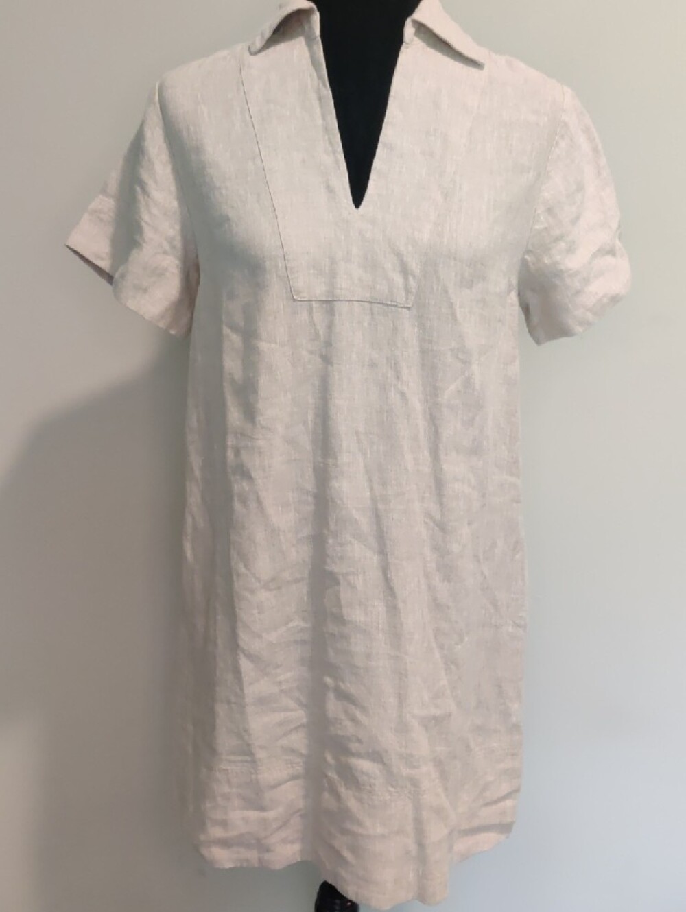Madewell Linen Split-Neck Tunic Dress - Natural - Picture 2 of 12